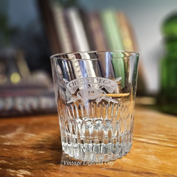 Chivas Regal Vtg Scotch Whiskey Drinking Glass Made by VONPOK Italy On The Rocks - Picture 7 of 10